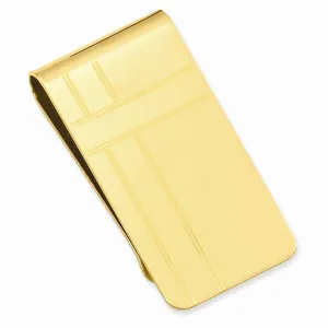 Gold Plated Criss Cross Engravable Money Clip