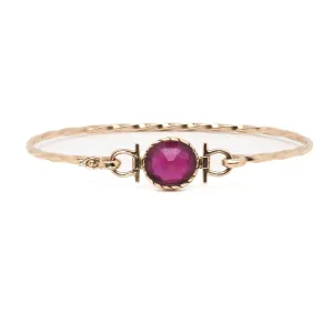 Gold Ruby Bangle Bracelet