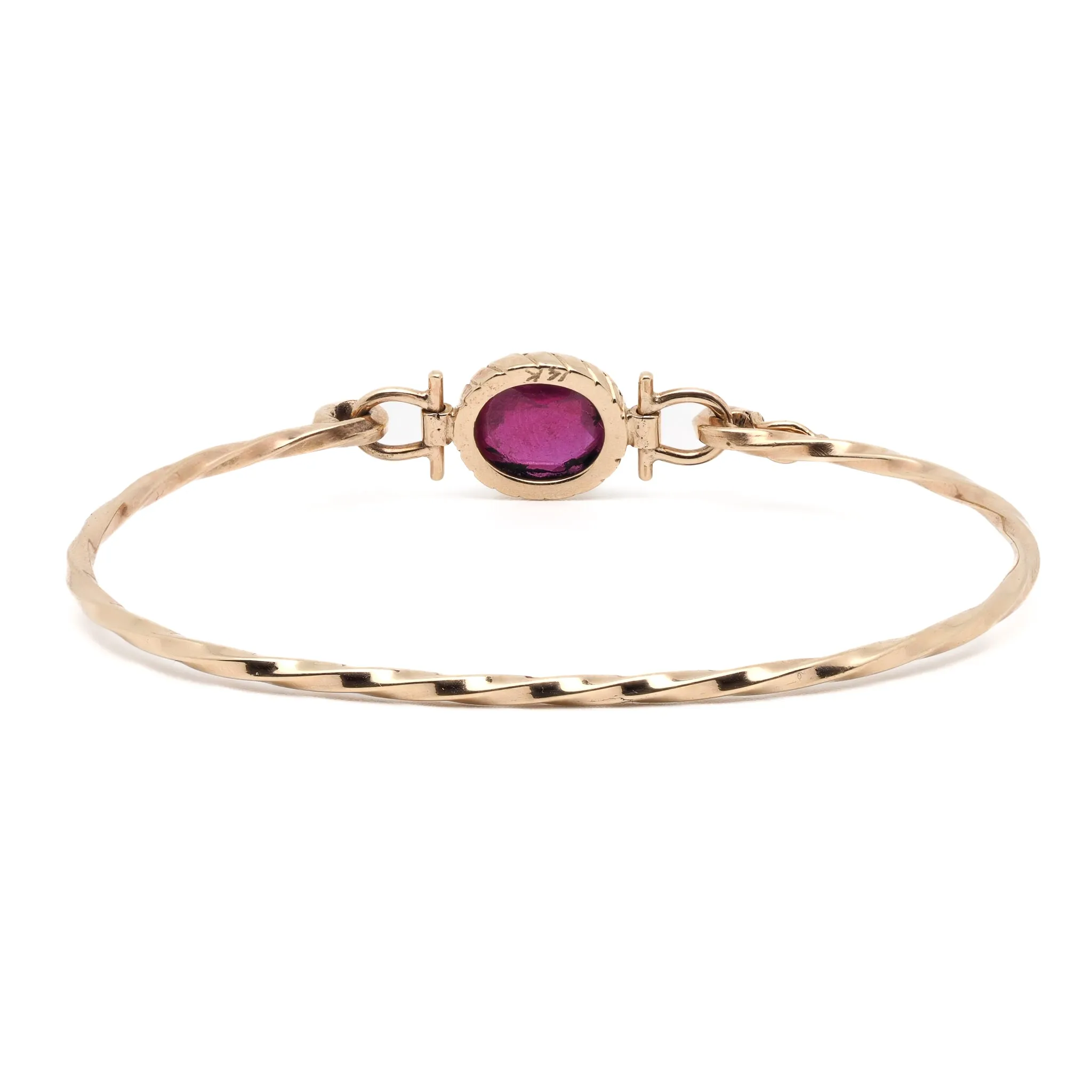 Gold Ruby Bangle Bracelet