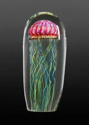 Gold Ruby Jellyfish Sculpture