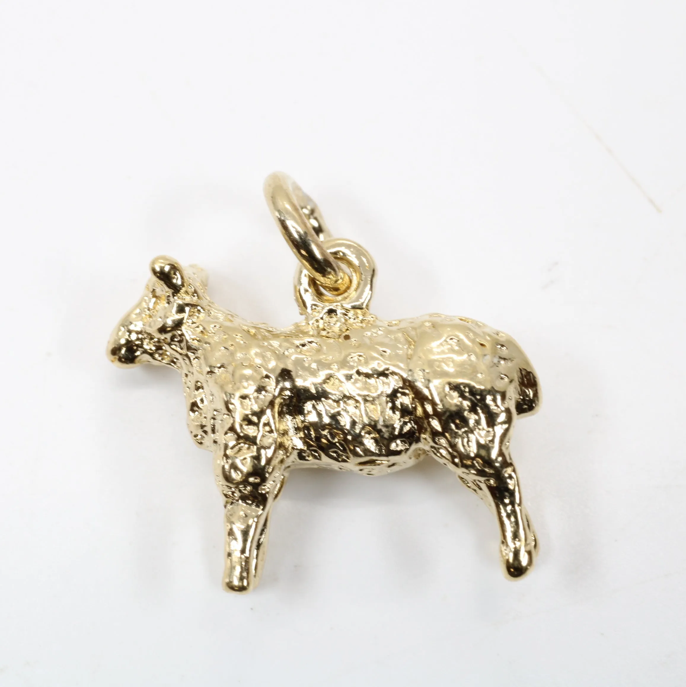 Gold Sheep Charm made in 14kt Gold Vermeil for Her Bracelet
