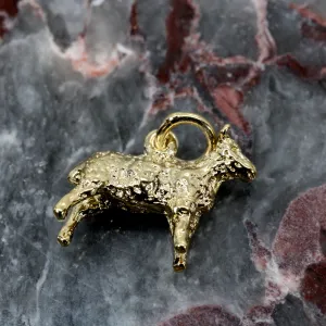 Gold Sheep Charm made in 14kt Gold Vermeil for Her Bracelet