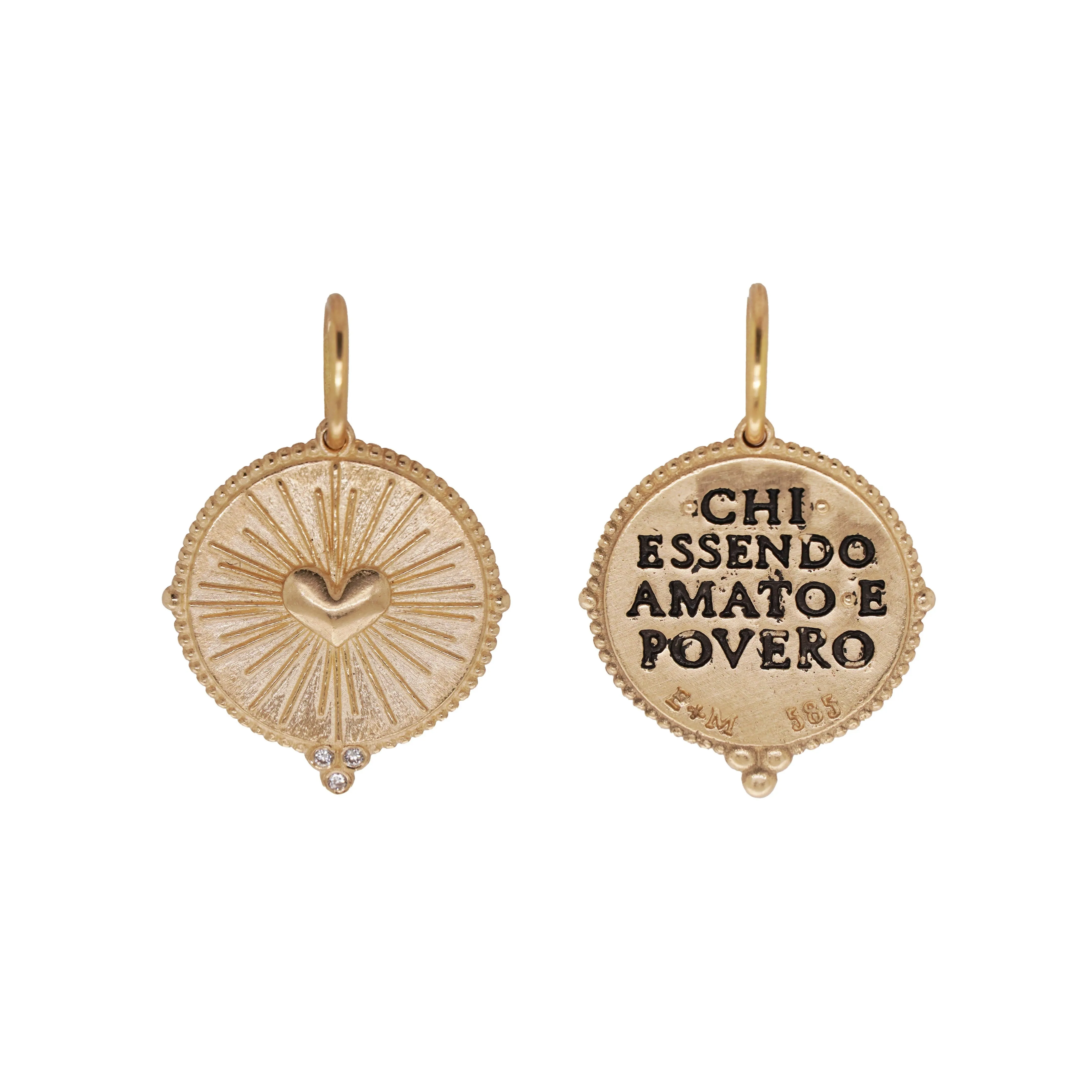 Gold Shining Heart Charm