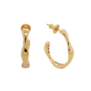 Gold Vermeil Bamboo Elegance Small Oval Hoops