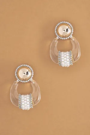 Golden Ball Crystal Earrings