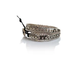 Gray Python Double Wrap Bracelet