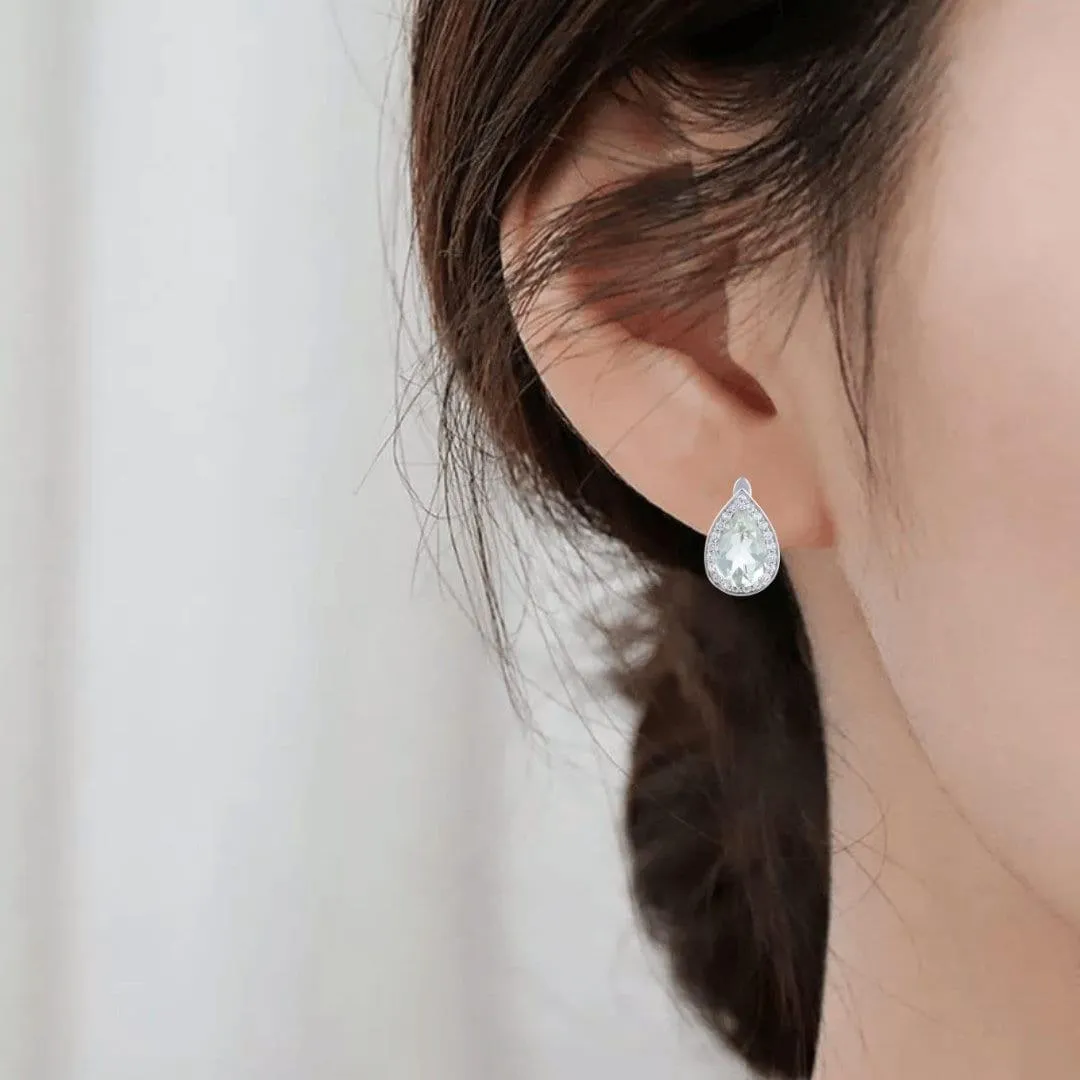 Green Amethyst Oval Earrings