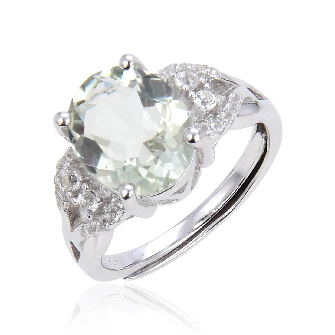 Green Amethyst Oval Statement Ring