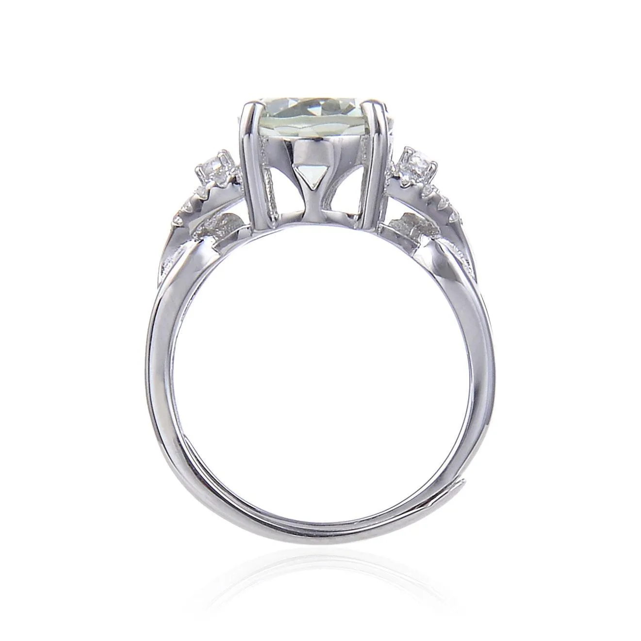 Green Amethyst Oval Statement Ring