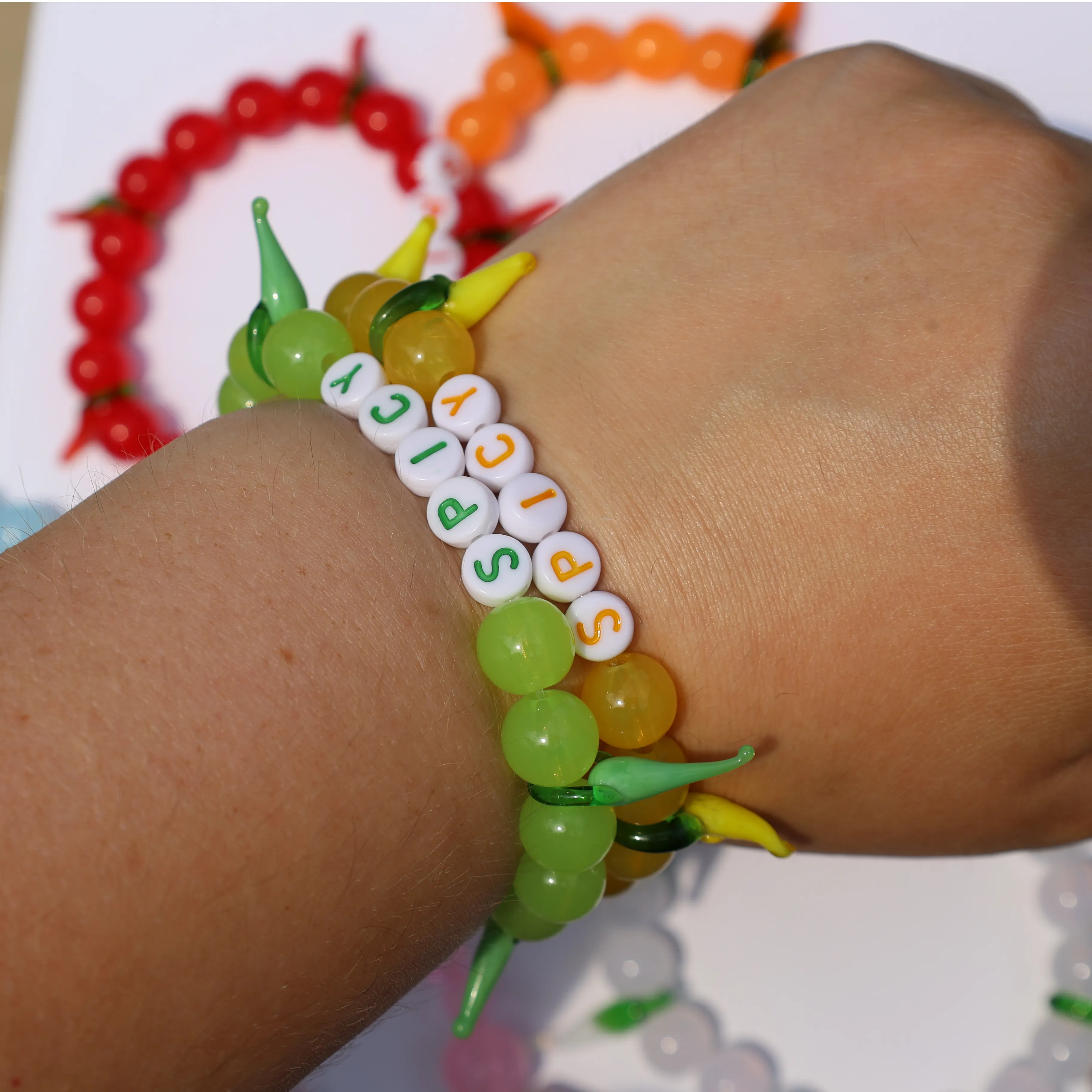 GREEN SPICY KANDI BRACELET