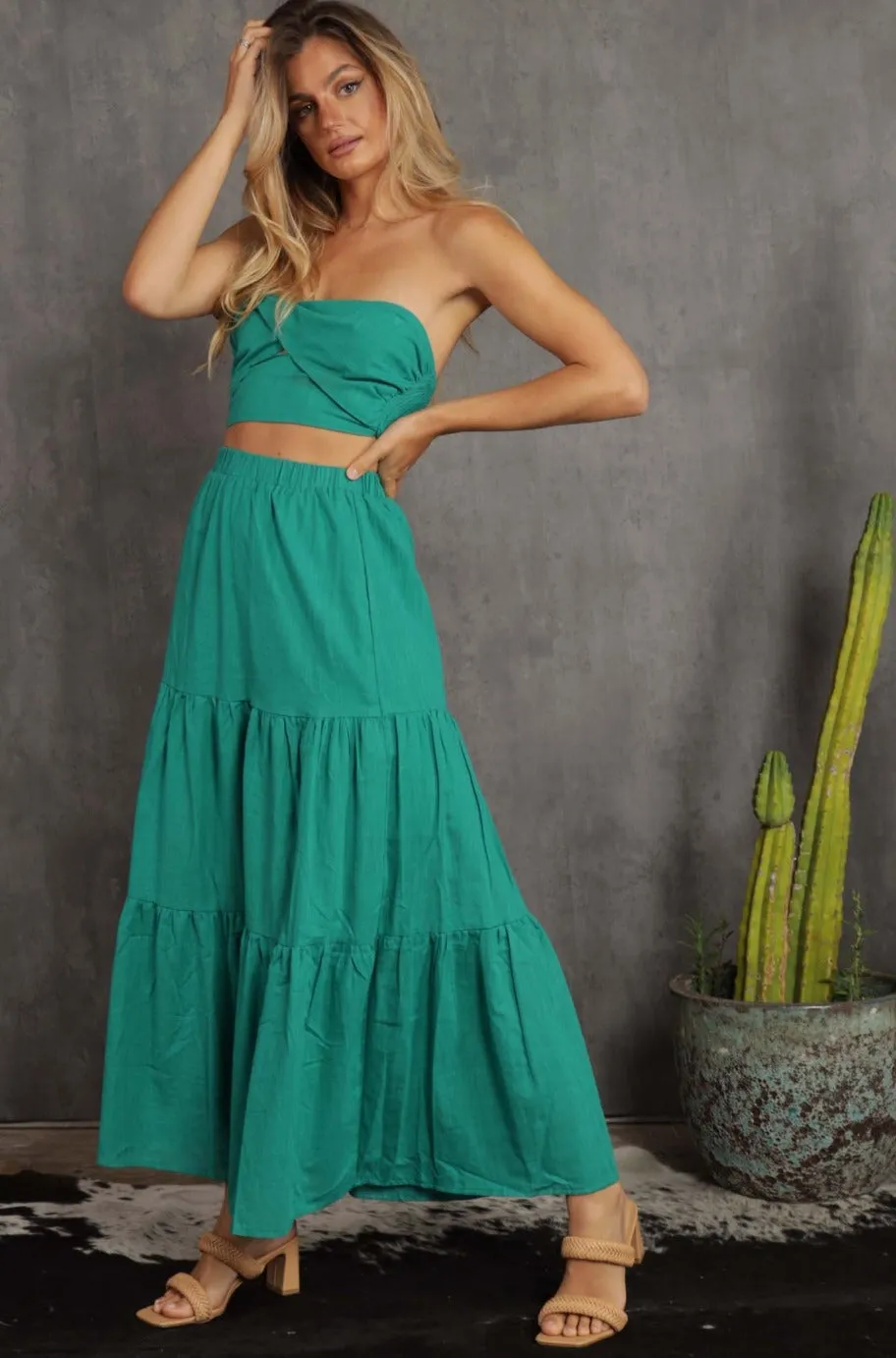 Griselda Green Ruffle Skirt