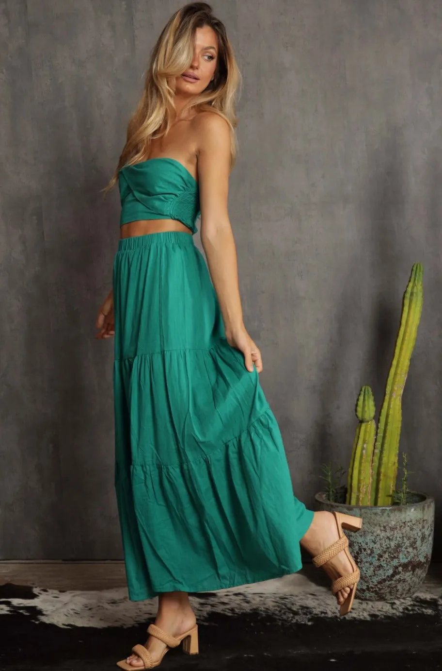 Griselda Green Ruffle Skirt