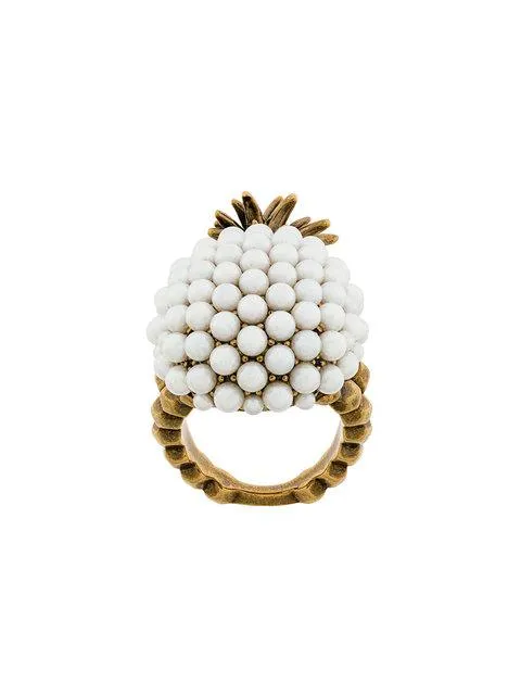 Gucci Pearl Pineapple Ring in Gold