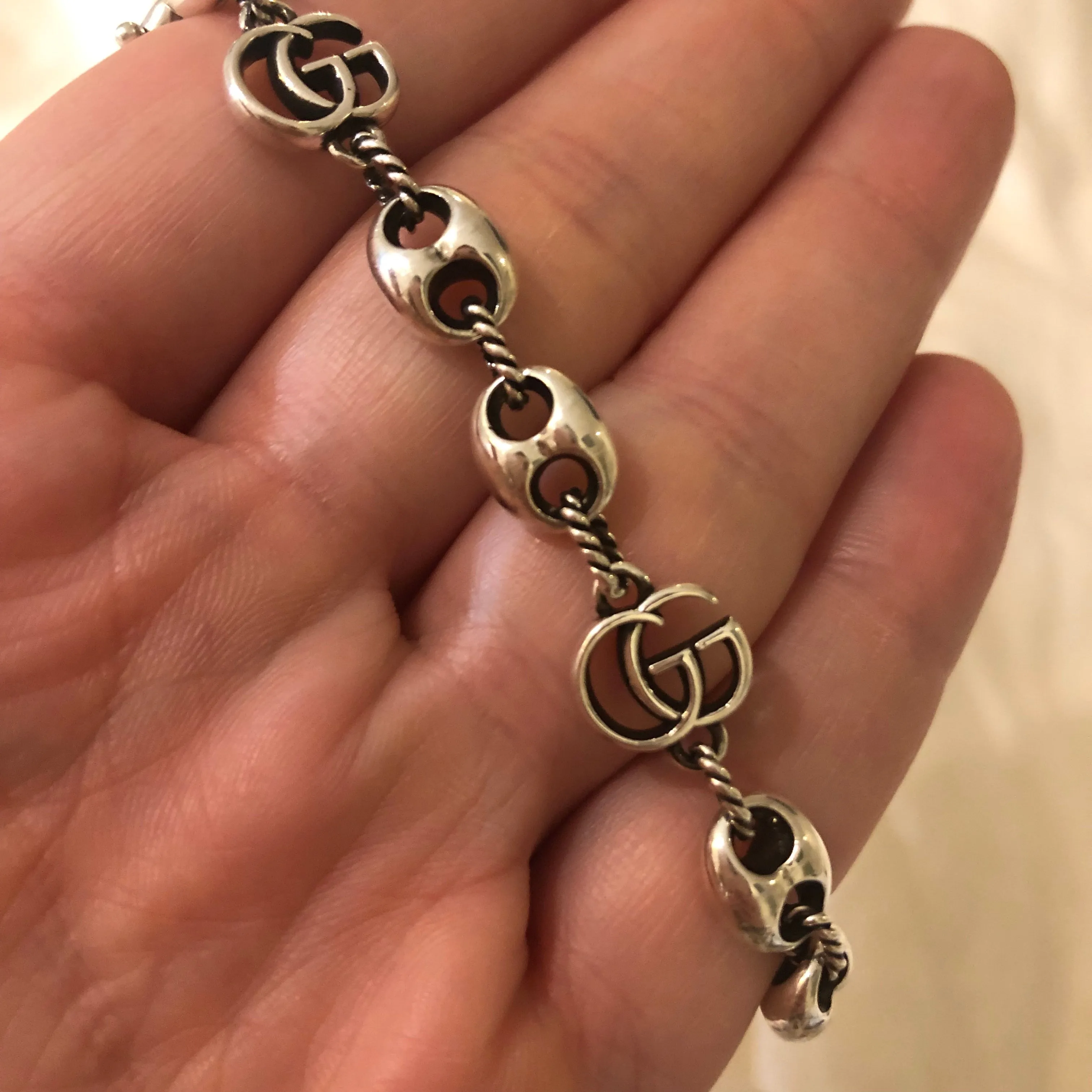 Gucci Sterling Silver Marina Chain Link Bracelet