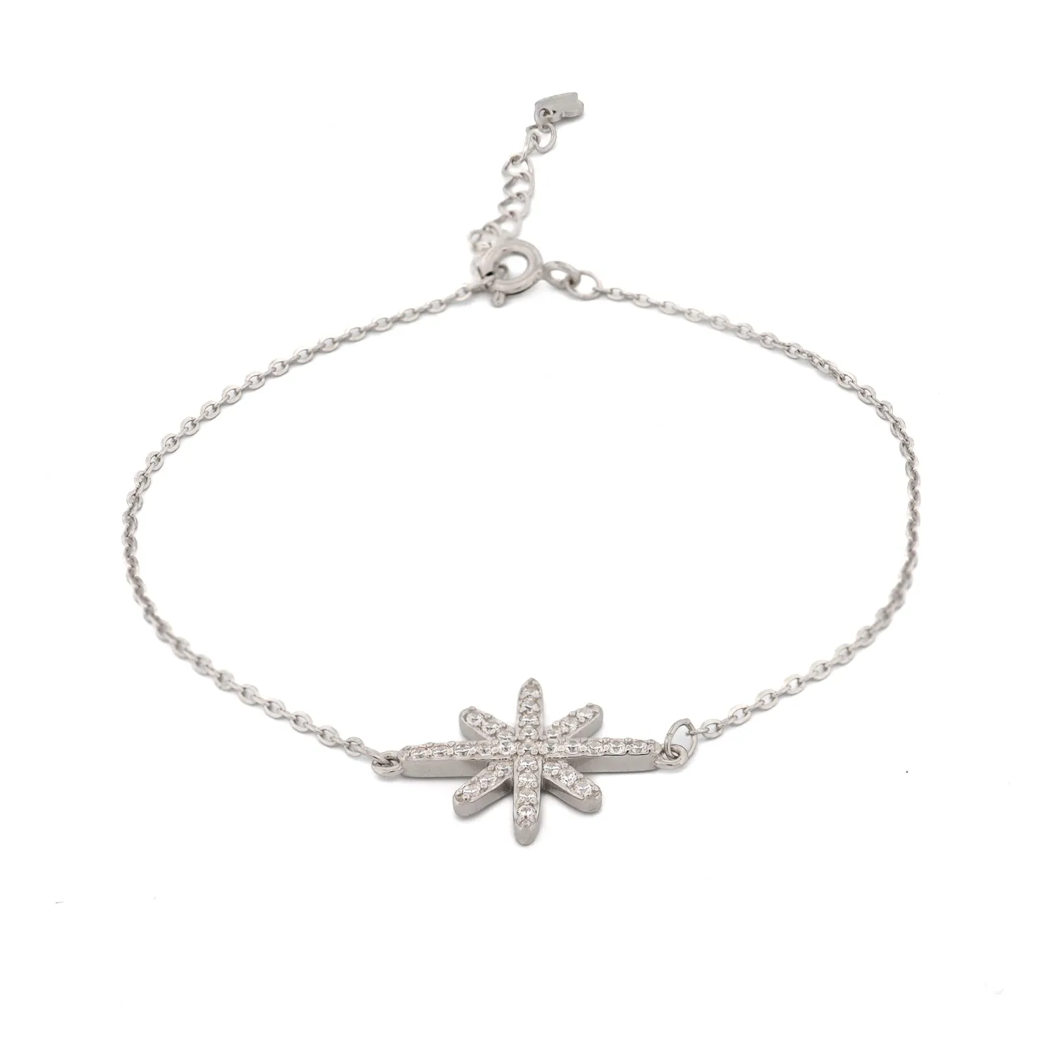 Guidance Star Sterling Silver & Diamond Chain Bracelet