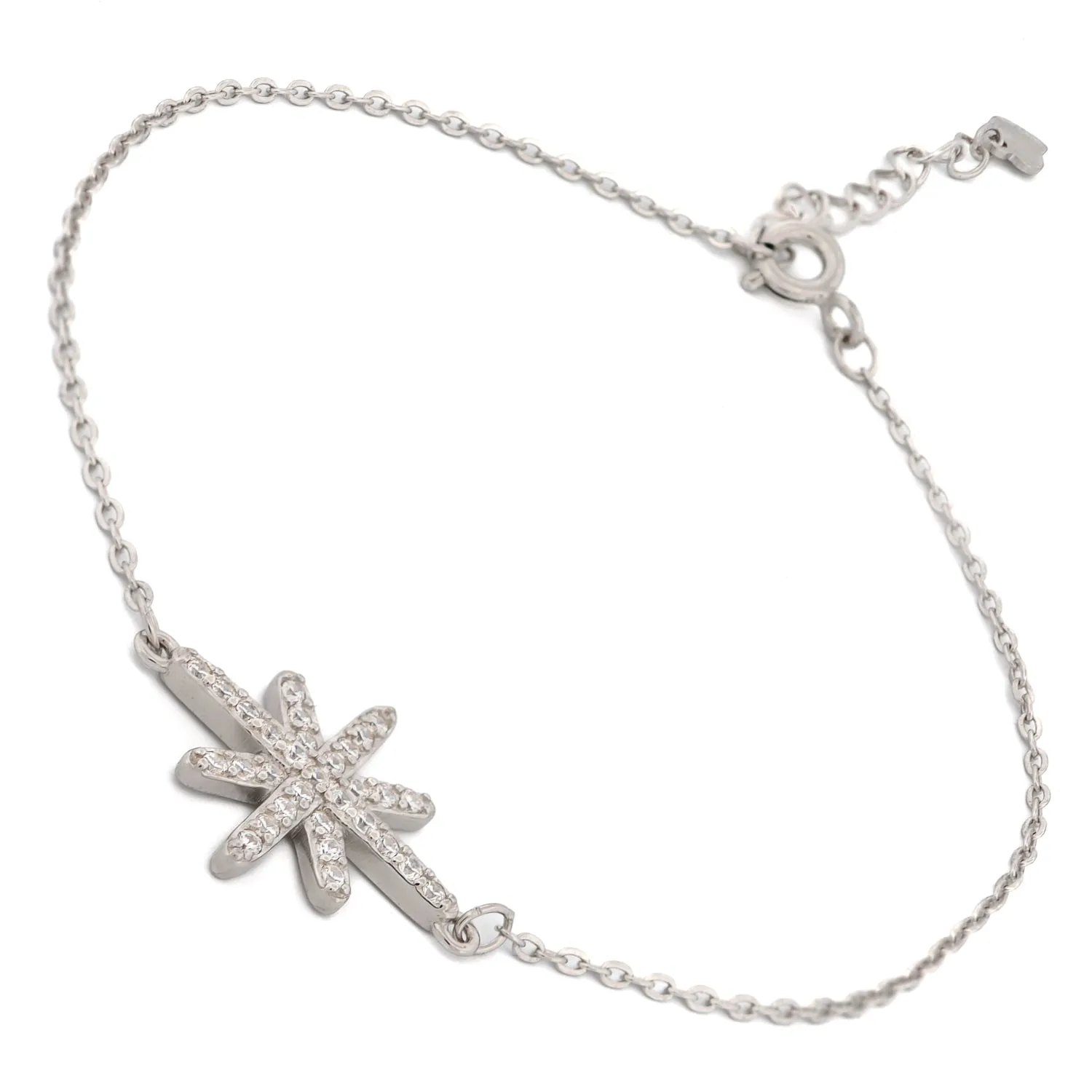 Guidance Star Sterling Silver & Diamond Chain Bracelet