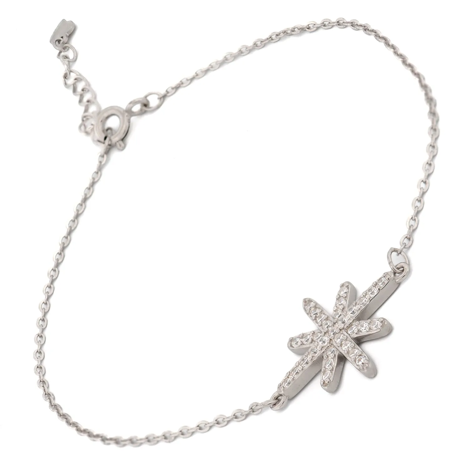 Guidance Star Sterling Silver & Diamond Chain Bracelet