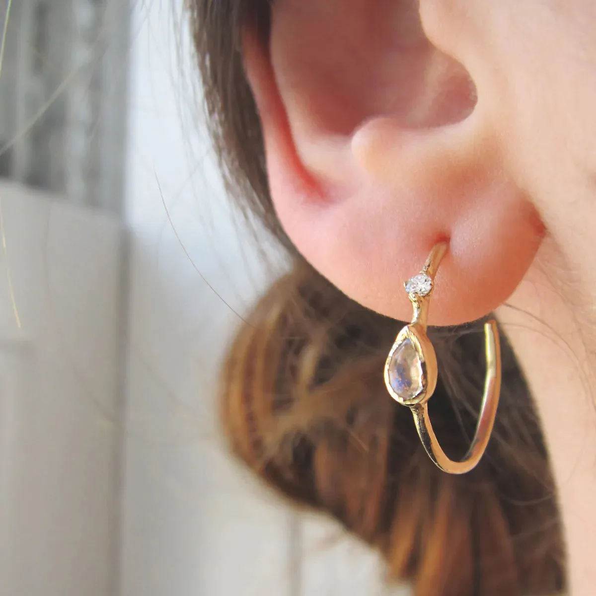 Guiding Light Hoops w/ Labradorite