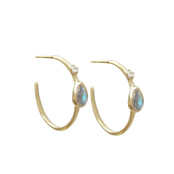 Guiding Light Hoops w/ Labradorite