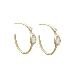 Guiding Light Hoops w/ Opal