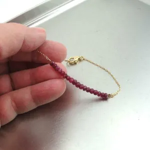 Hadar Designers Ruby Bracelet 14k yellow Gold F Delicate Genuine (I b252) LAST