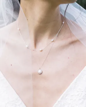 Halo Pearl Layered Necklace