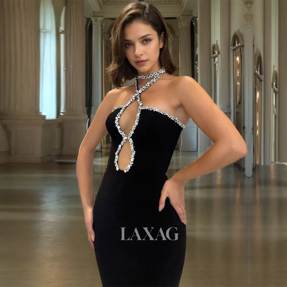 Halter Sleeveless Cut Out Maxi Bandage Dress HL9967