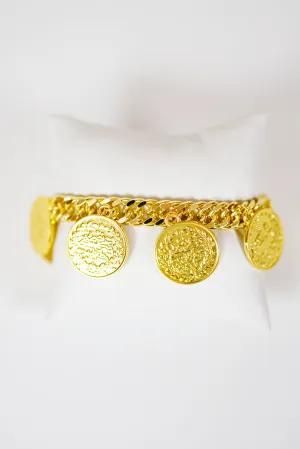 HD Gold Coin Charm Bracelet