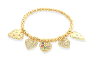 Heart Gold Stretch Bracelet