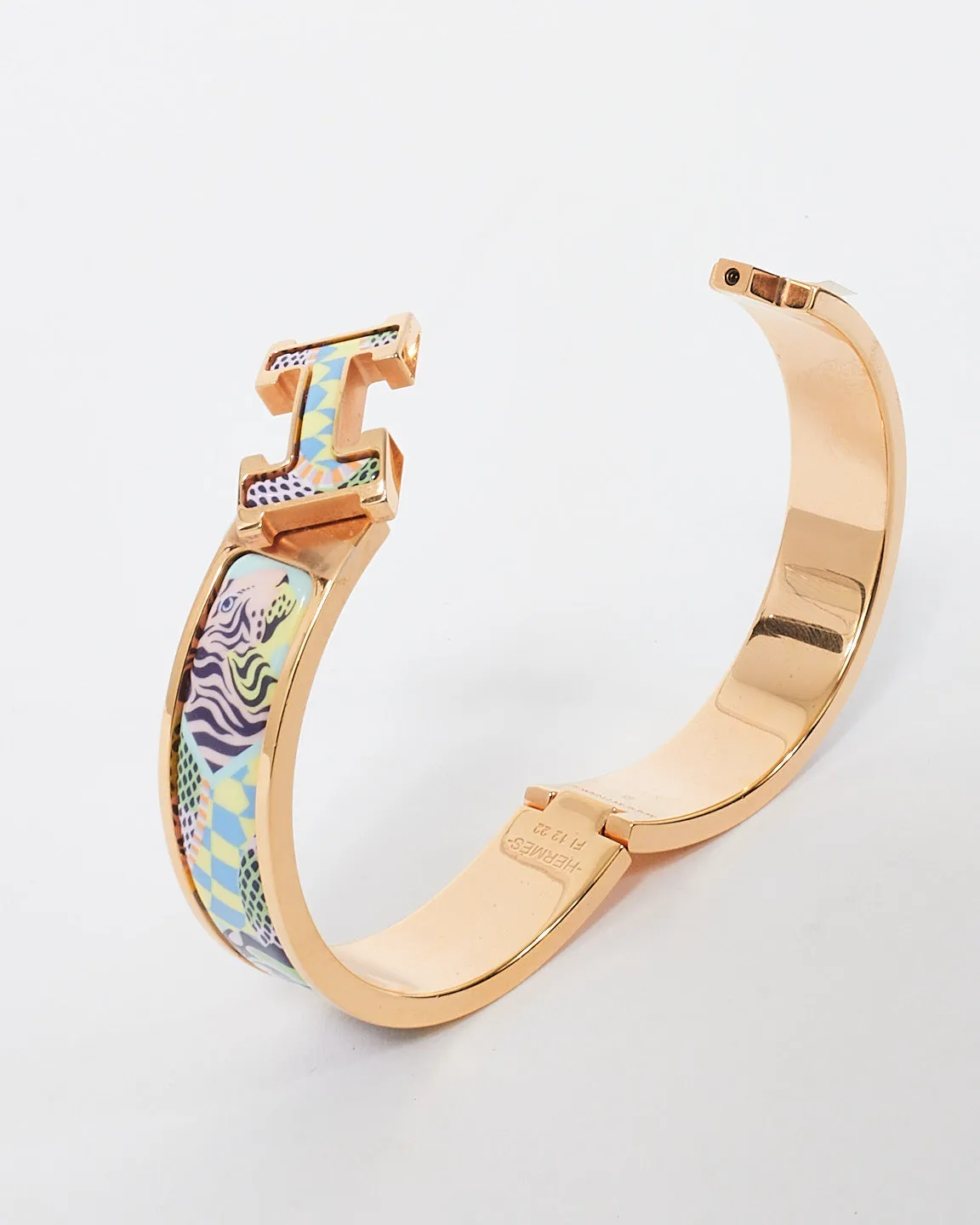 Hermès Gold & Multi Lanternes, Ballons et Cocardes Clic H Bracelet - PM