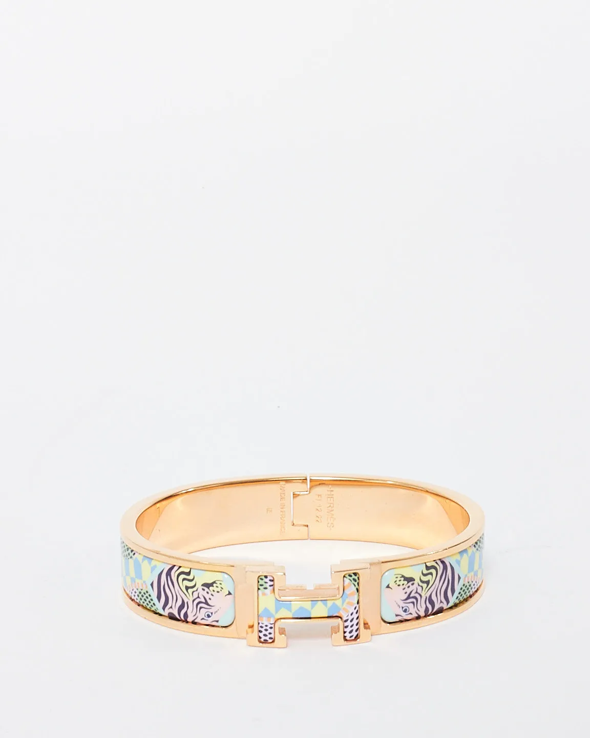 Hermès Gold & Multi Lanternes, Ballons et Cocardes Clic H Bracelet - PM