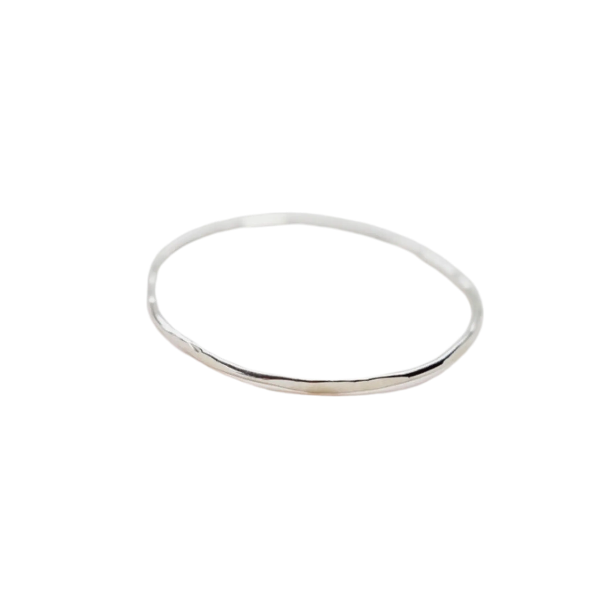Hex Silver Stacking Bracelet