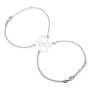 Him & Her Silver Bracelet