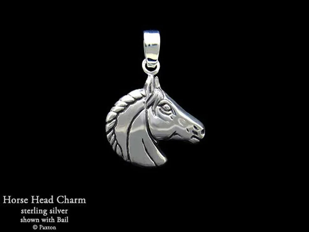 Horse Head Charm Necklace Sterling Silver