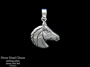 Horse Head Charm Necklace Sterling Silver
