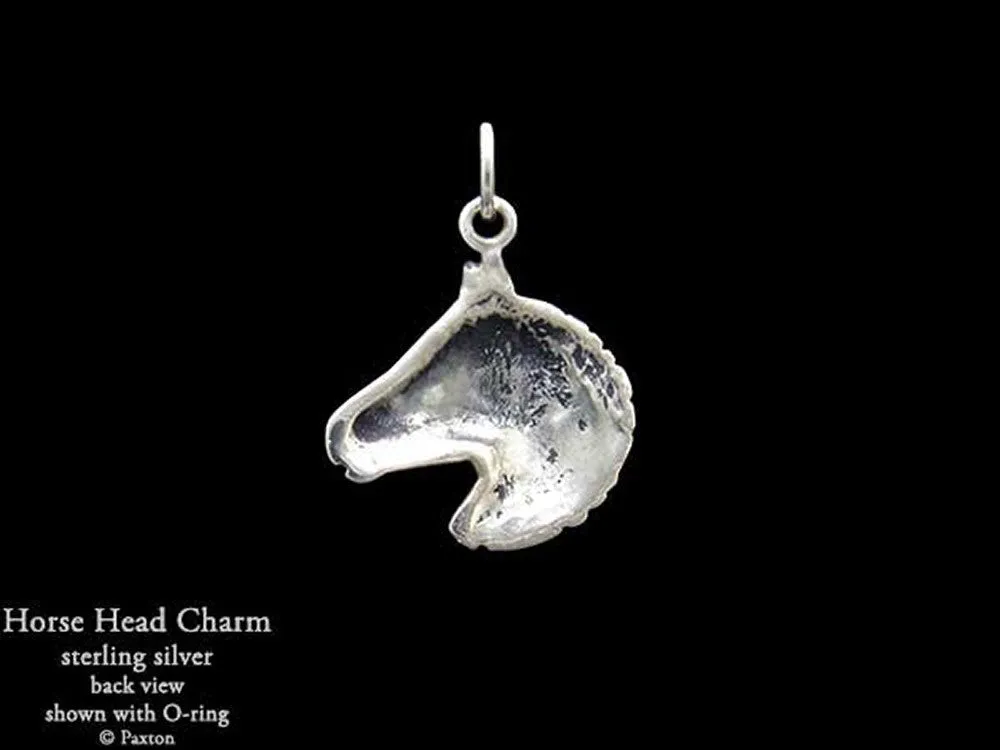 Horse Head Charm Necklace Sterling Silver
