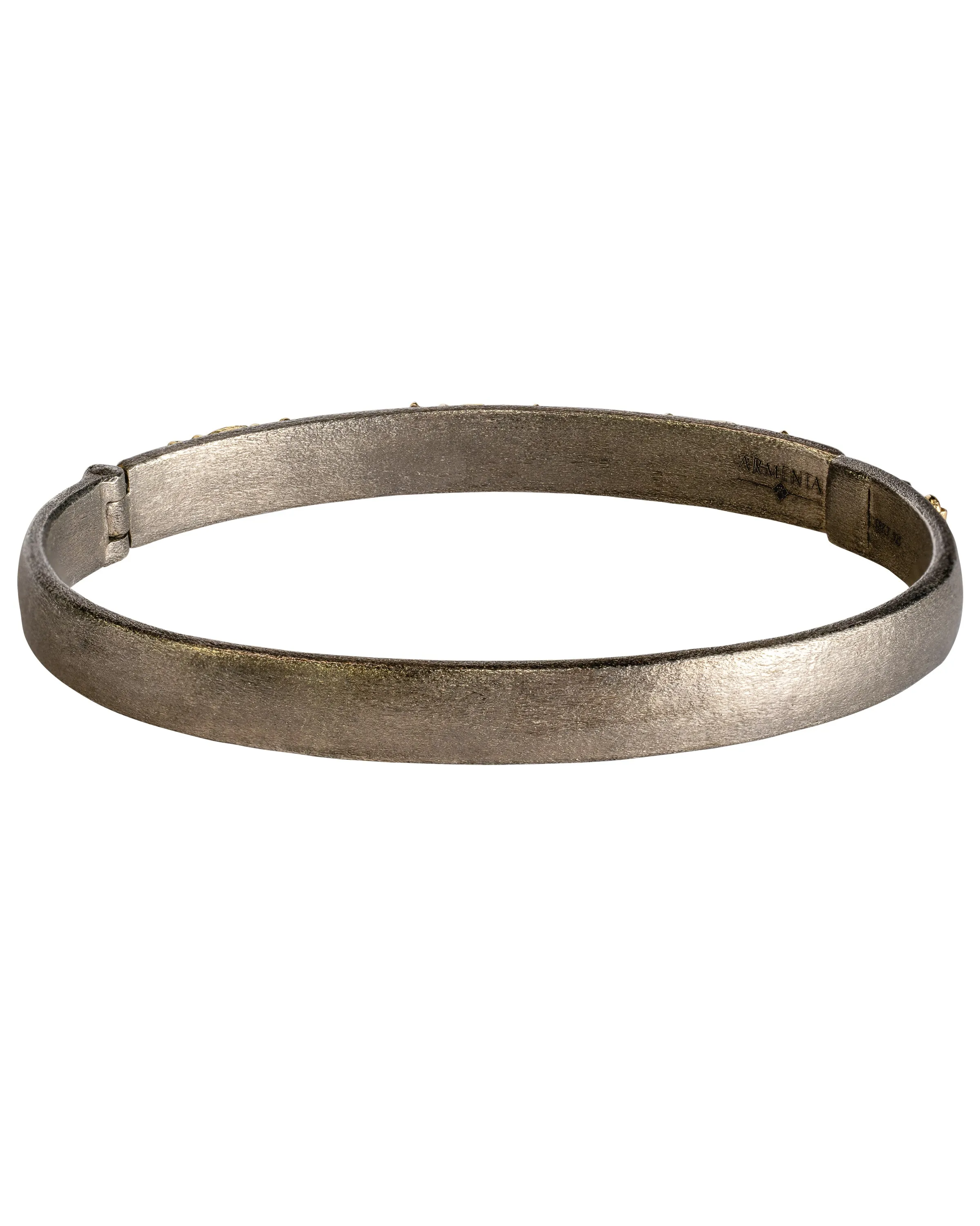 HUGGIE BRACELET WITH GREY SPINEL AND WHITE DIAMONDS