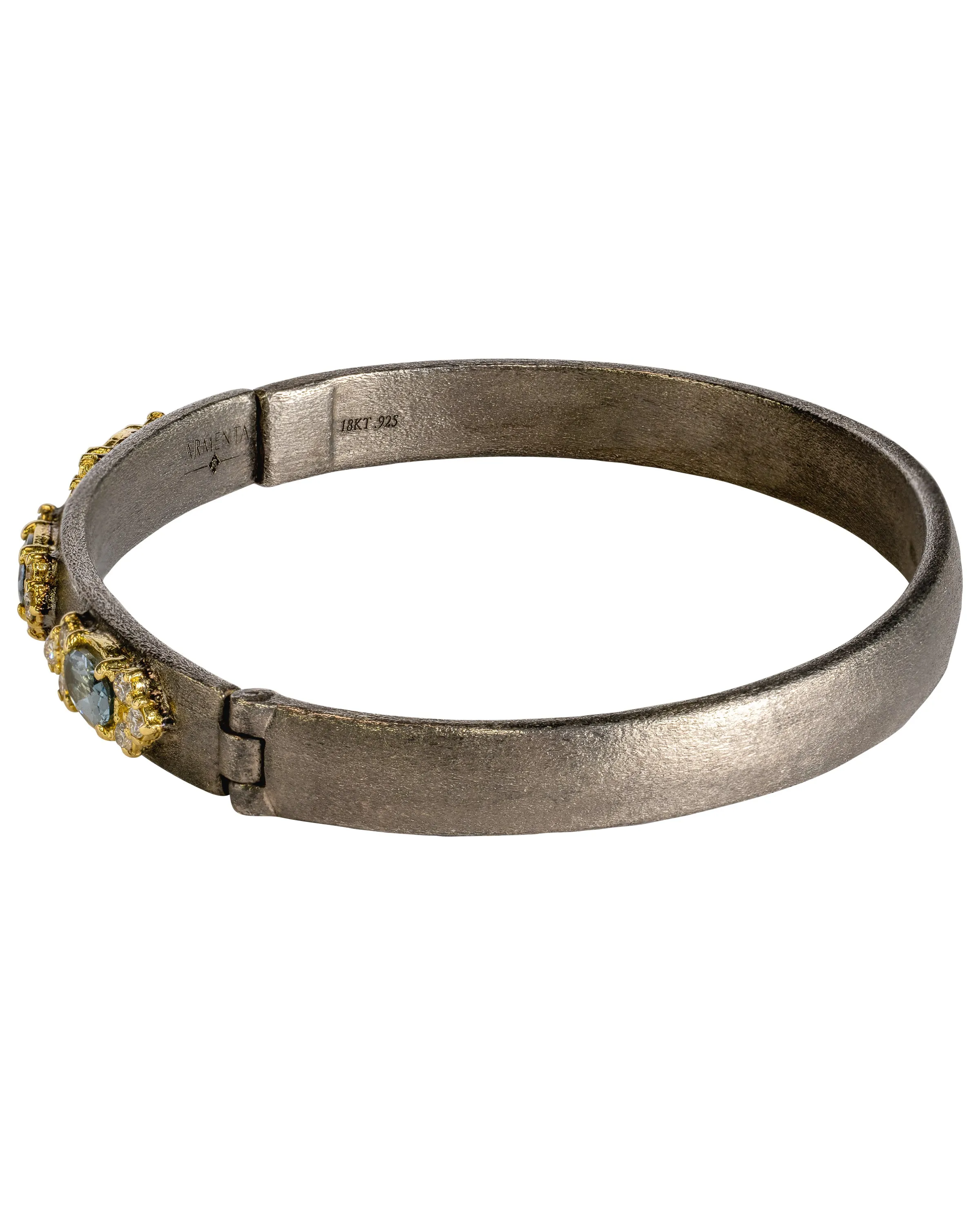 HUGGIE BRACELET WITH GREY SPINEL AND WHITE DIAMONDS