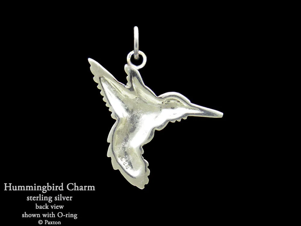 Hummingbird Charm Necklace Sterling Silver