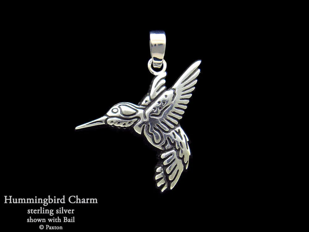Hummingbird Charm Necklace Sterling Silver