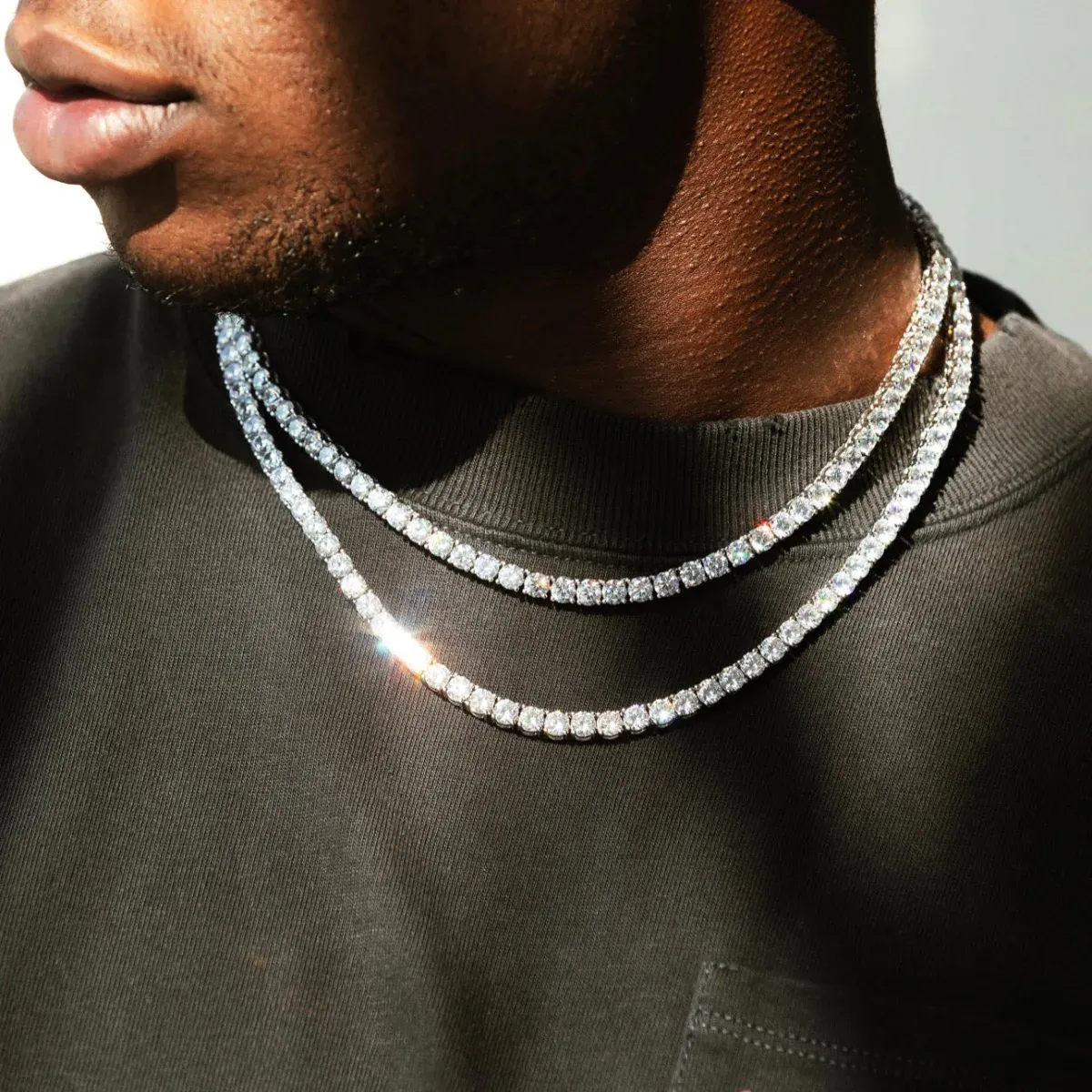 Iced White Gold Tennis Chain - 5mm
