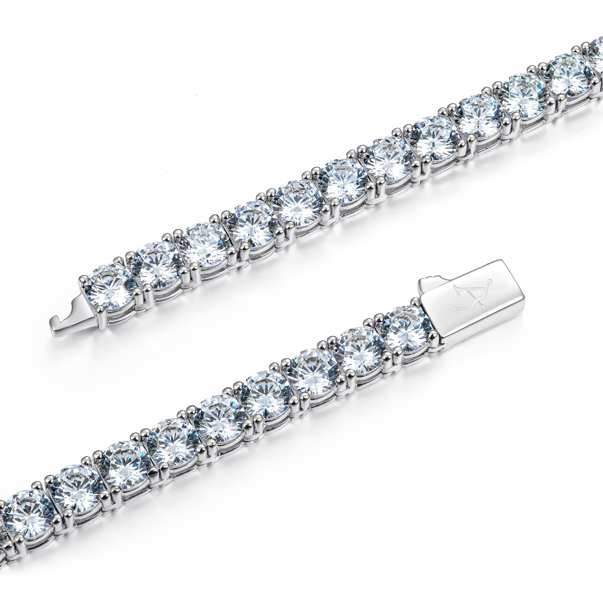 Iced White Gold Tennis Chain - 5mm