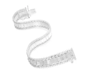 Imperial Silver Diamond-Cut Link Bracelet