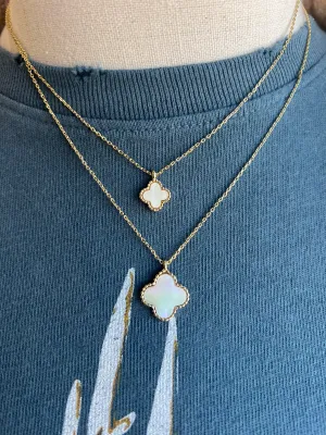 India Double Clover Necklace in Gold