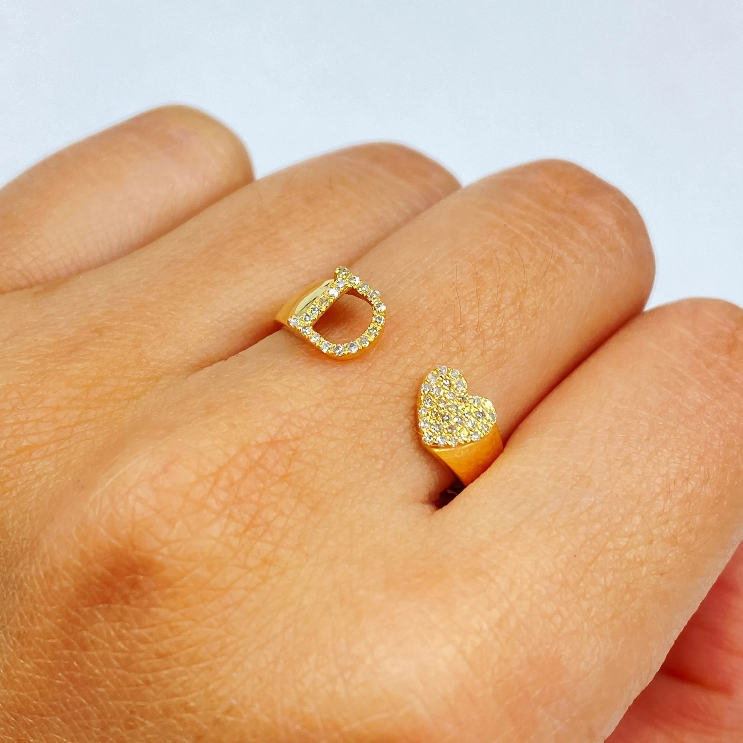 Initial Letter Heart Diamond Ring
