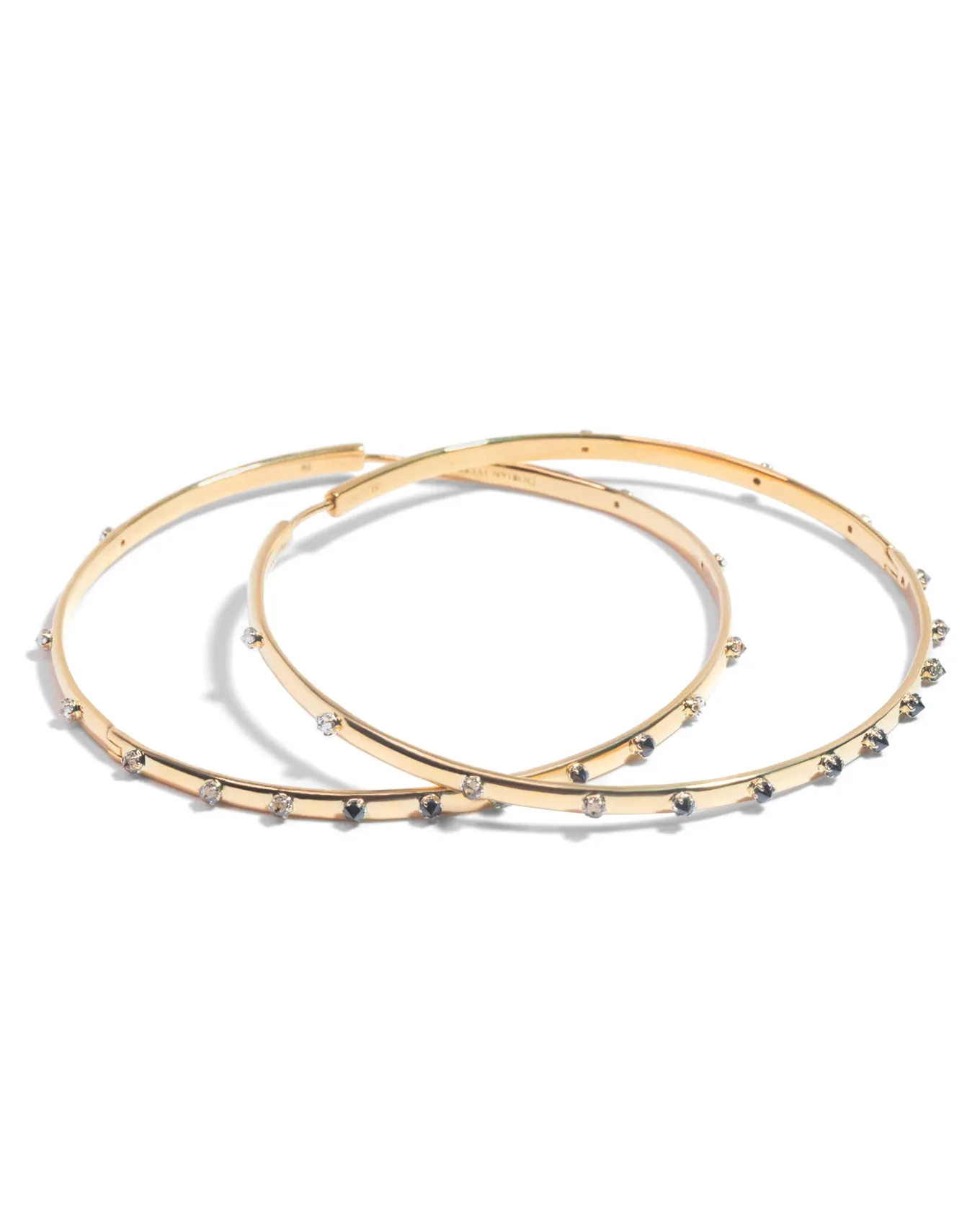 Inverted Diamond Hoops in 18k Yellow Gold