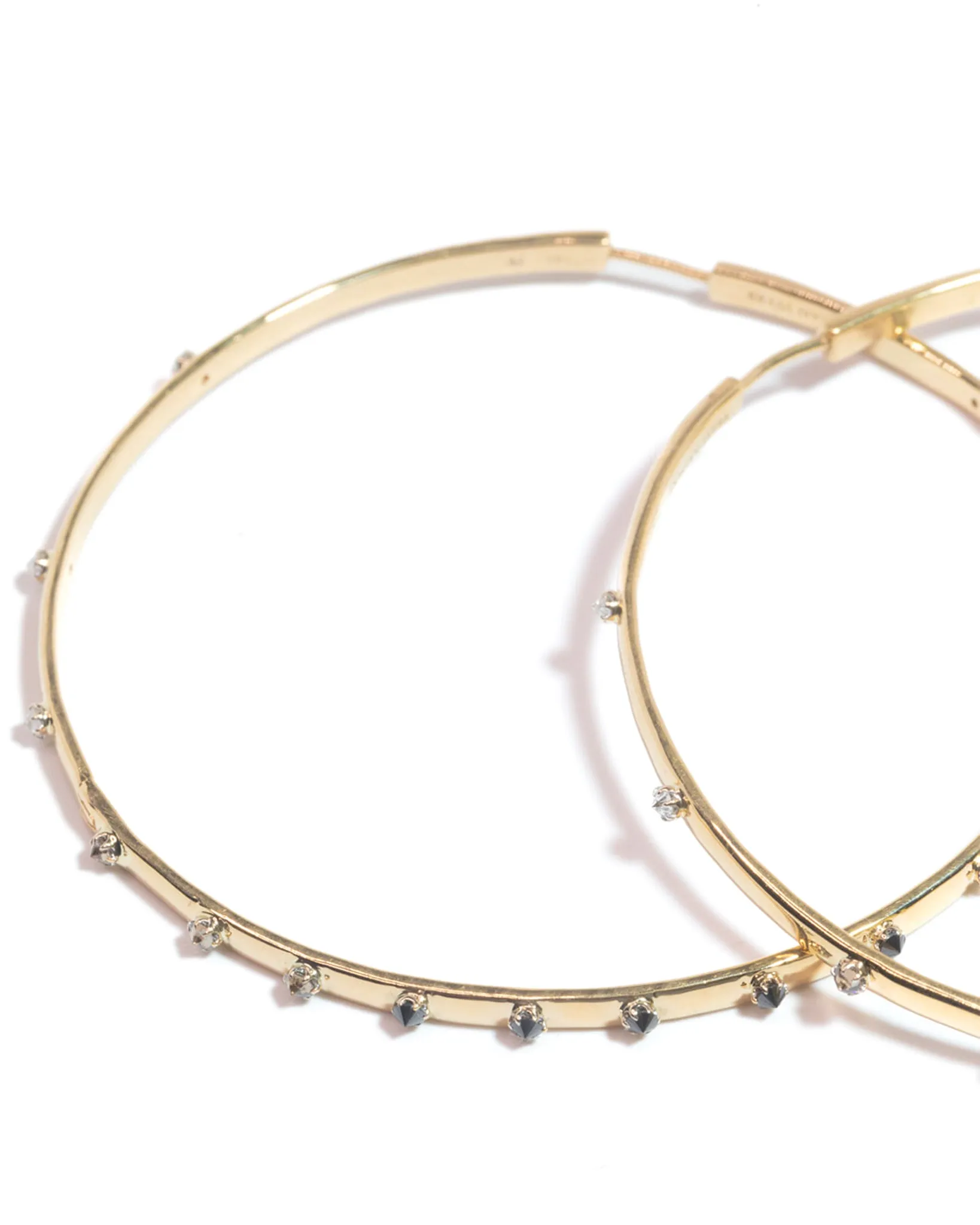 Inverted Diamond Hoops in 18k Yellow Gold