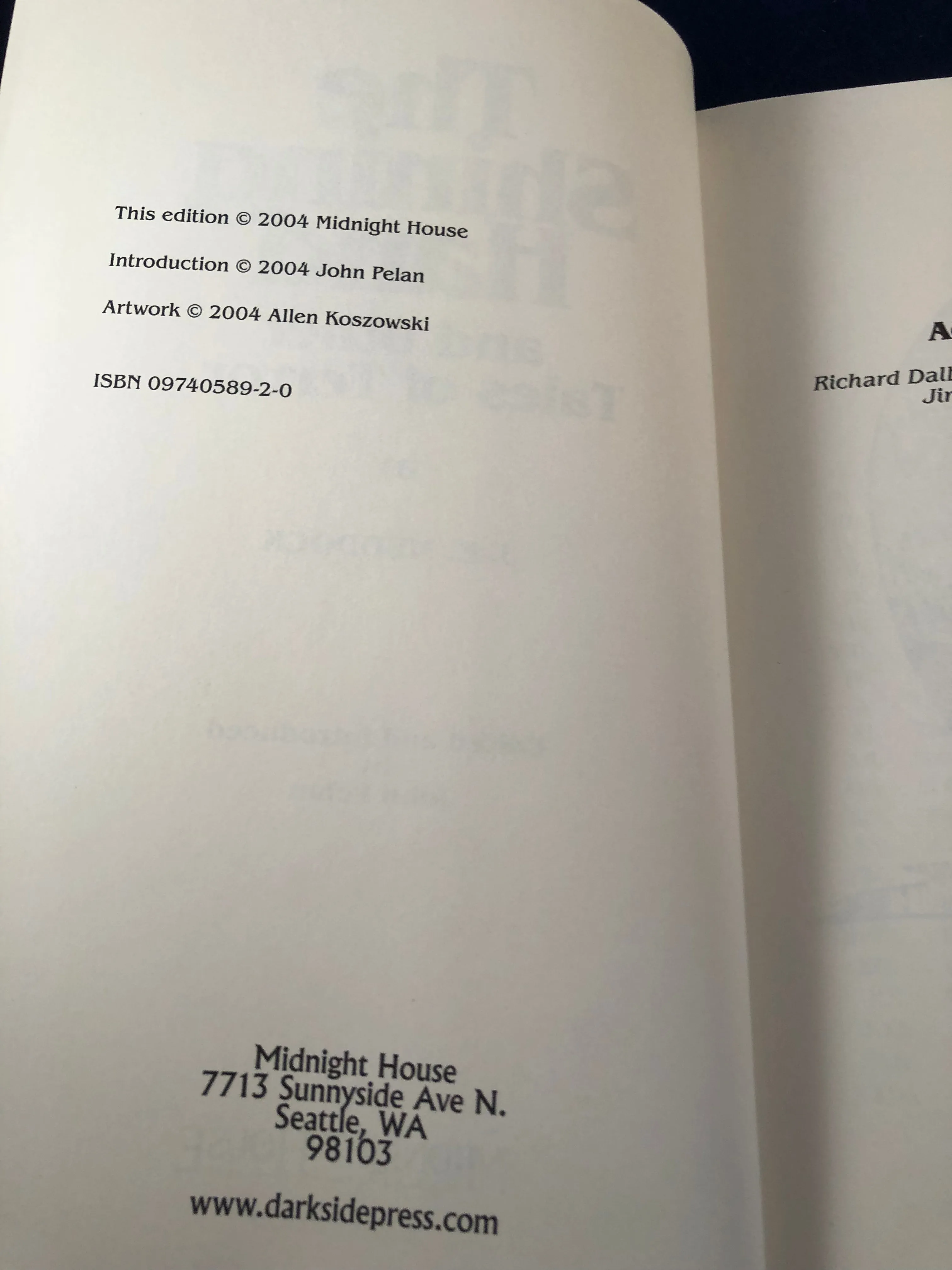 J. E. Muddock, The Shining Hand and Other Tales of Terror, Midnight House, 2004, Limited Edition, Review Copy.
