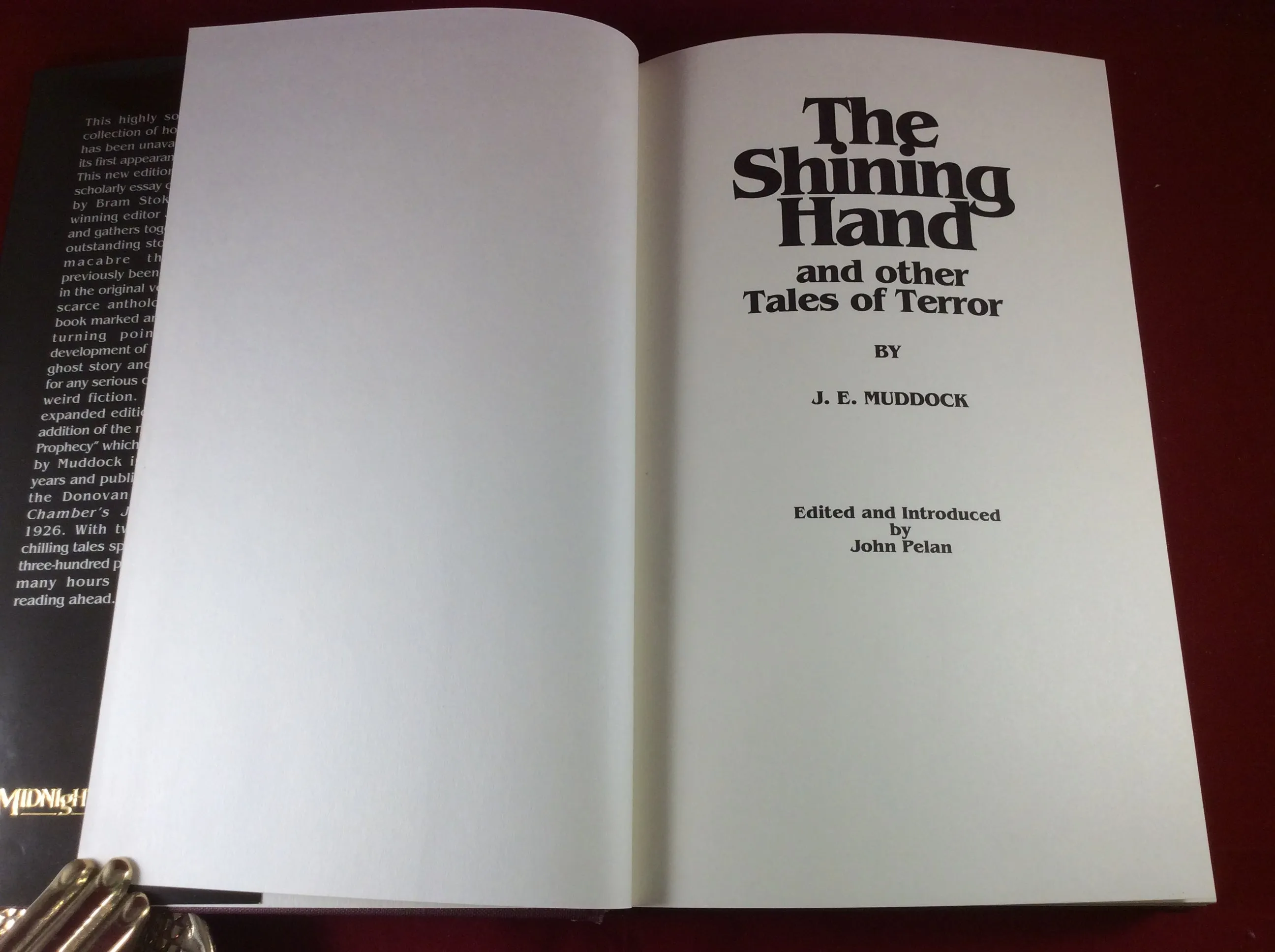 J. E. Muddock, The Shining Hand and Other Tales of Terror, Midnight House, 2004, Limited Edition, Review Copy.