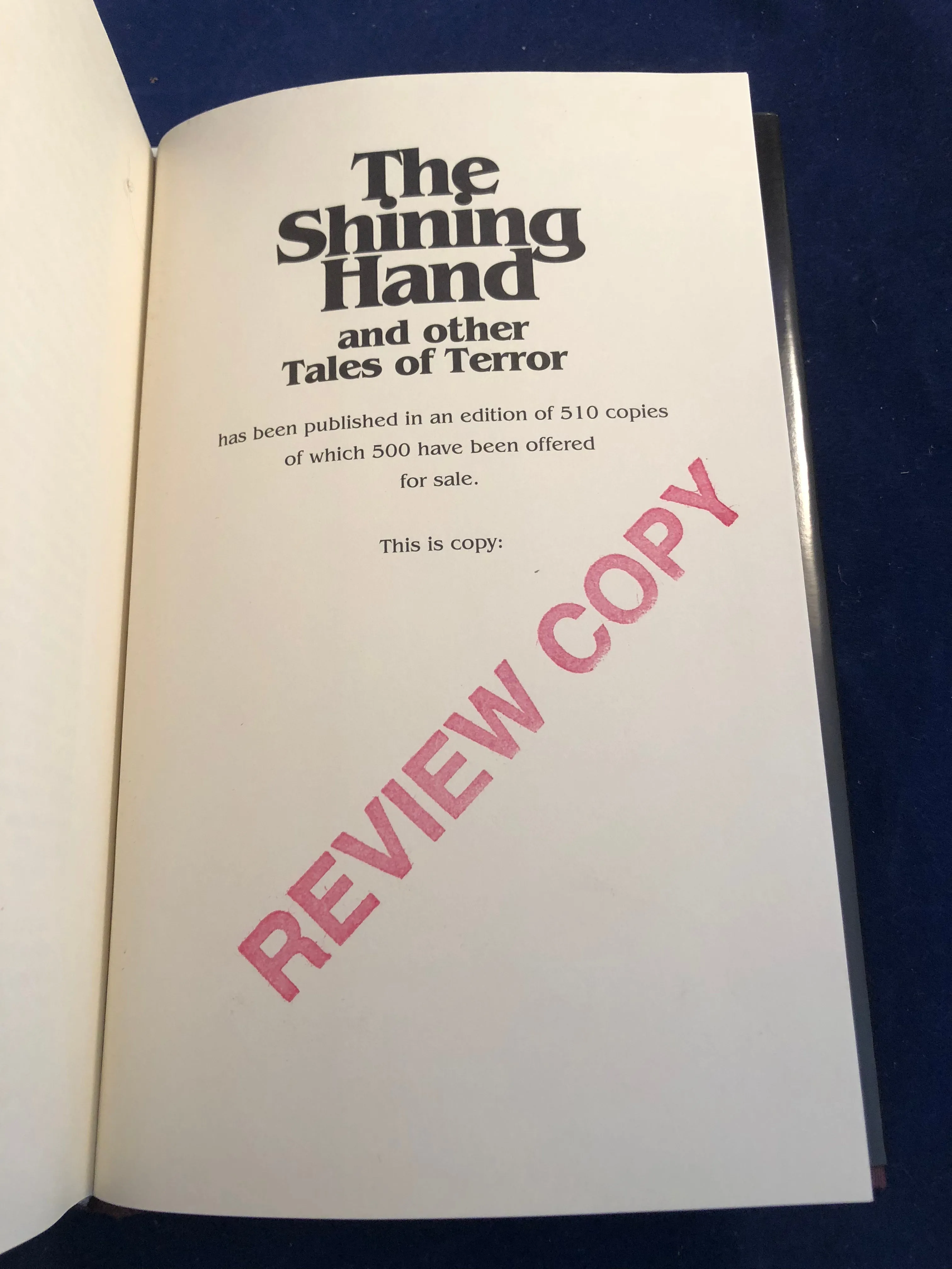 J. E. Muddock, The Shining Hand and Other Tales of Terror, Midnight House, 2004, Limited Edition, Review Copy.